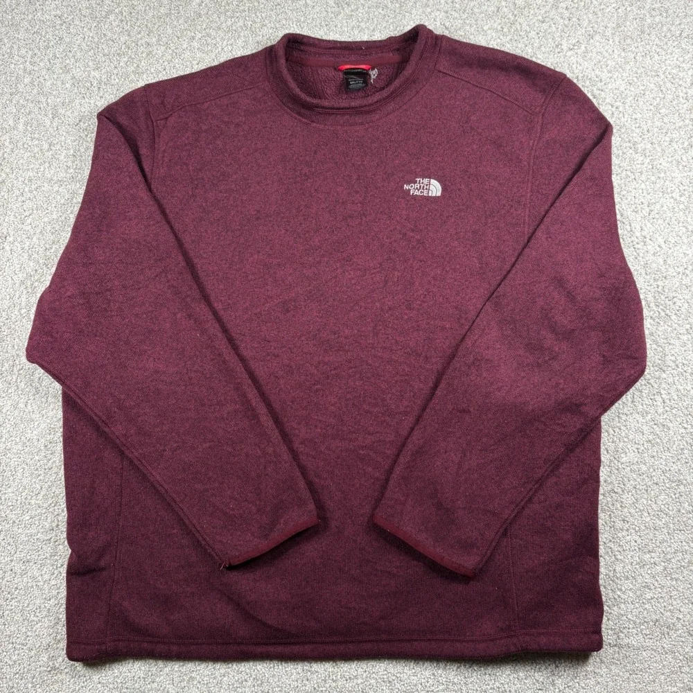 The North Face Gordon Lyons Pullover Mens XXL Burgundy Heather Fleece Sweater